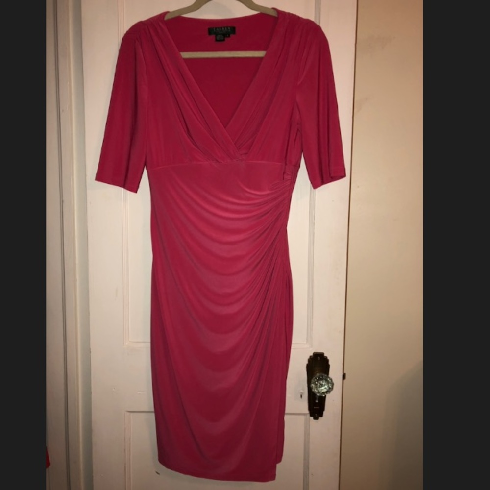 Ralph Lauren Faux Wrap Dress in Rose 🌹